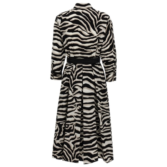 MaxMara Arabba Zebra Print Poplin Shirt Dress | Size 10 | NWT - Picture 3 of 10